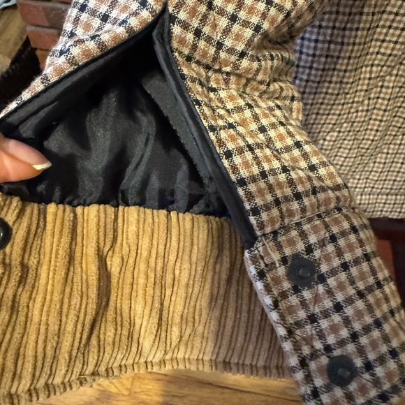 Zara women isolated wool mix Tan Plaid Jacket size M used very little - Picture 11 of 14